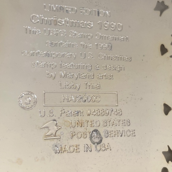 USPS I Silverplate Snowflake Christmas Tree Stamp Ornament - Picture 5 of 12